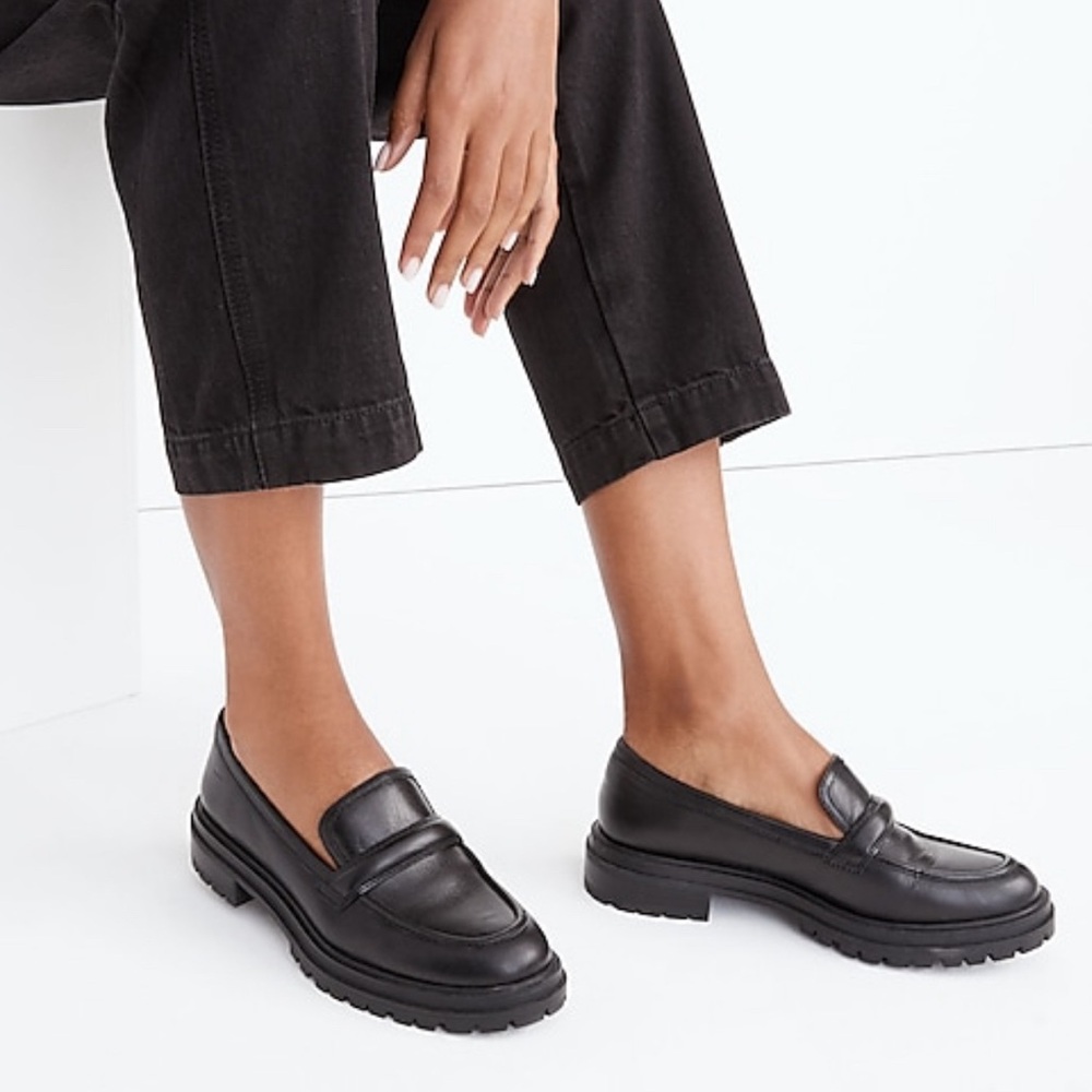 Madewell Black Leather Bradley Lugsole Loafer 8